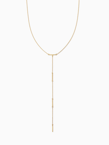 ["Levels Vermeil Lariat Necklace ", " Gold Vermeil ", " Product Detail Image ", " Uncommon James"]