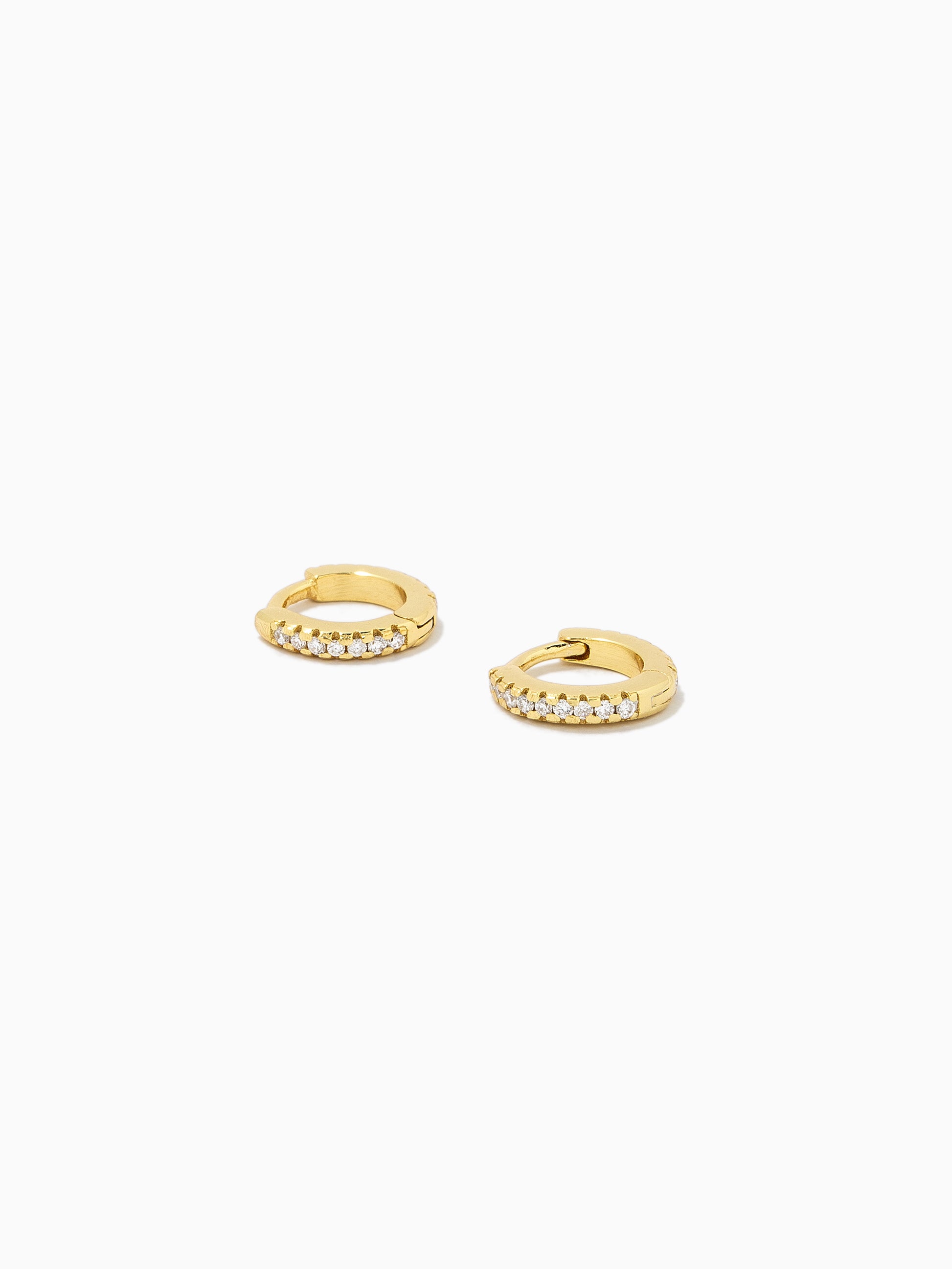 Hollywood Pavé Vermeil Huggies | Gold Vermeil | Product Detail Image 2 | Uncommon James