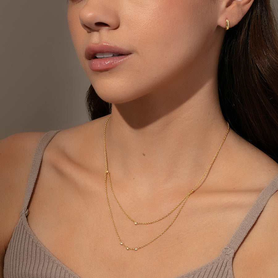 Layered Chain Vermeil Necklace | Gold | Model Image | Uncommon James