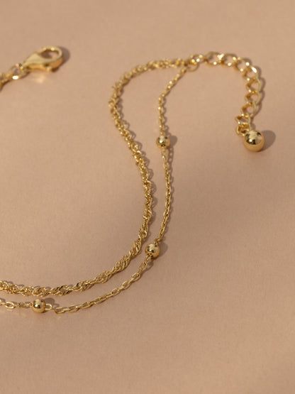 ["Double Chain Vermeil Bracelet Set ", " Gold Vermeil ", " Product Image ", " Uncommon James"]