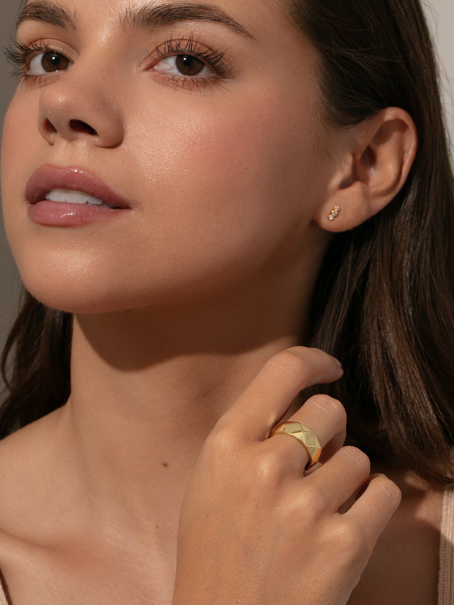 Bold Stud Vermeil Ring | Gold Vermeil | Model Image | Uncommon James