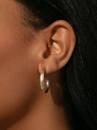 ["Mixed Hoop Earrings ", " Mixed Metal ", " Model Image ", " Uncommon James"]