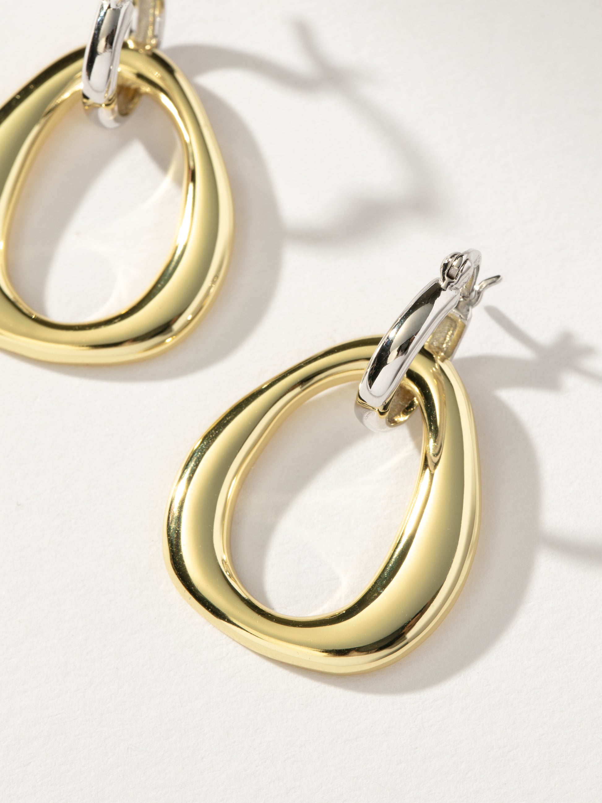 Mixed Statement Hoop Earrings | Mixed Metal | Product Detail Image | Uncommon James