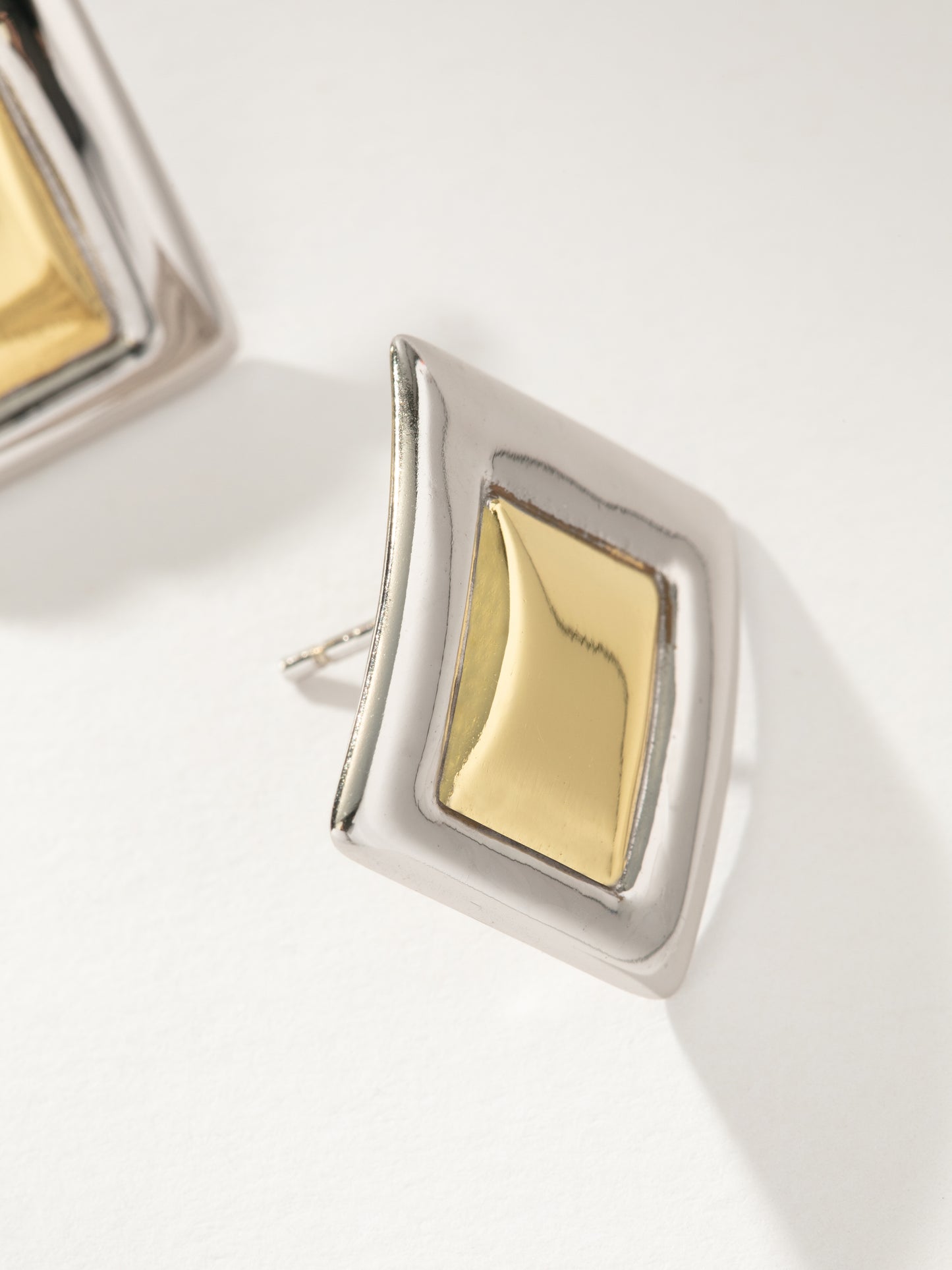 Tease Rectangular Mixed Earrings | Mixed Metal | Product Detail Image | Uncommon James