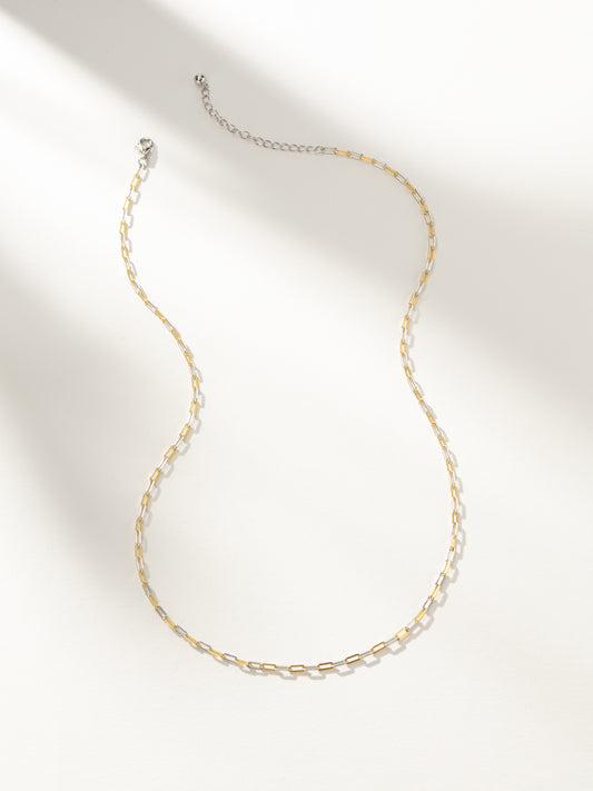 Mixed Dainty Paperclip Chain Necklace | Mixed Metal | Product Image | Uncommon James