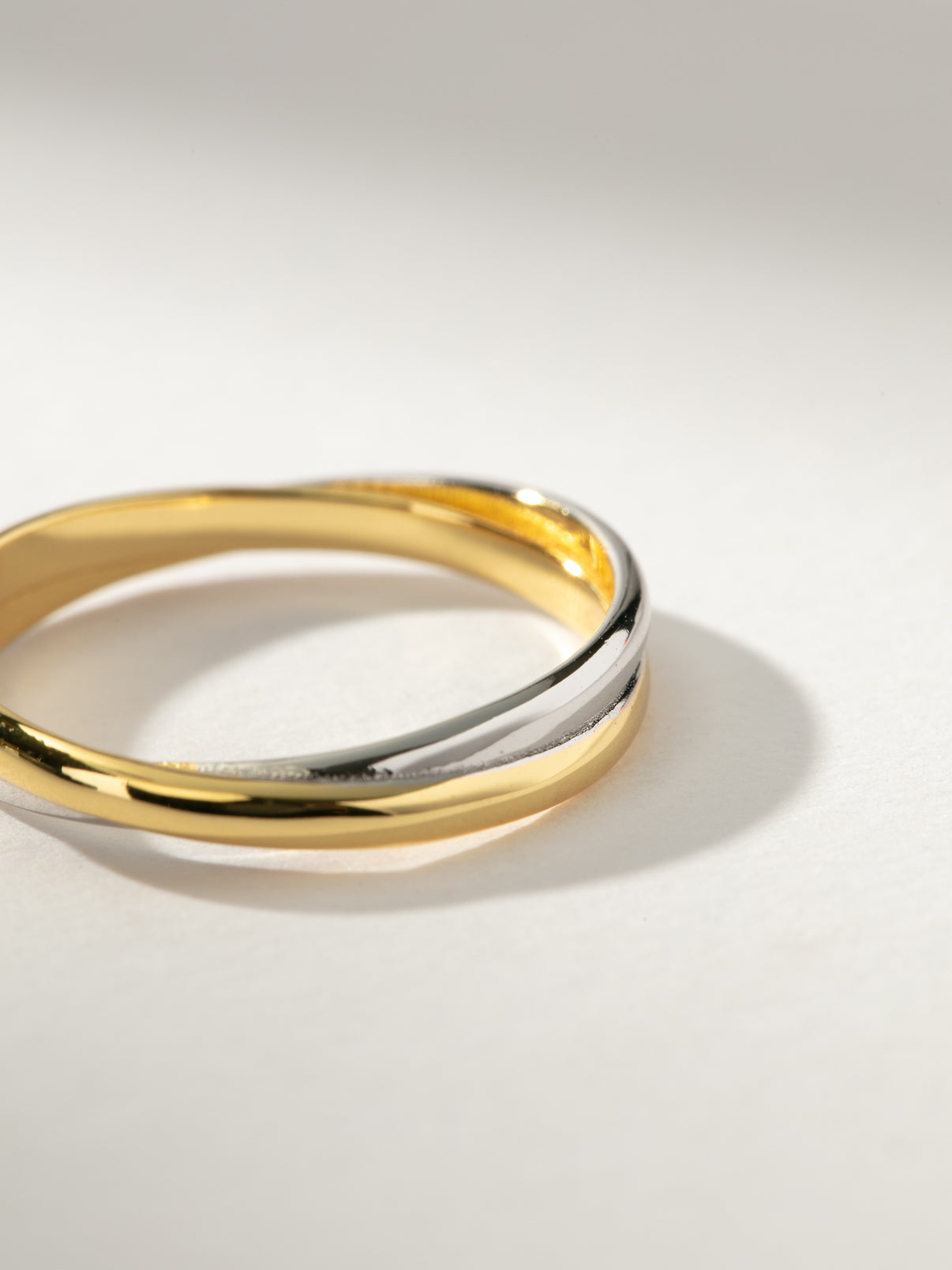 Crossed Mixed Ring | Vermeil + Sterling Silver | Uncommon James
