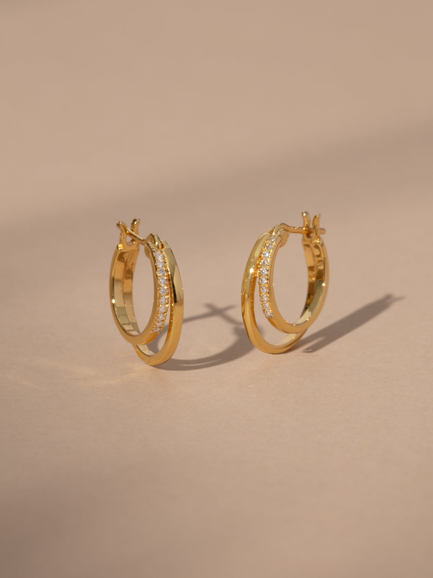 Vermeil Double Huggie Earrings | Gold Vermeil | Product Image | Uncommon James