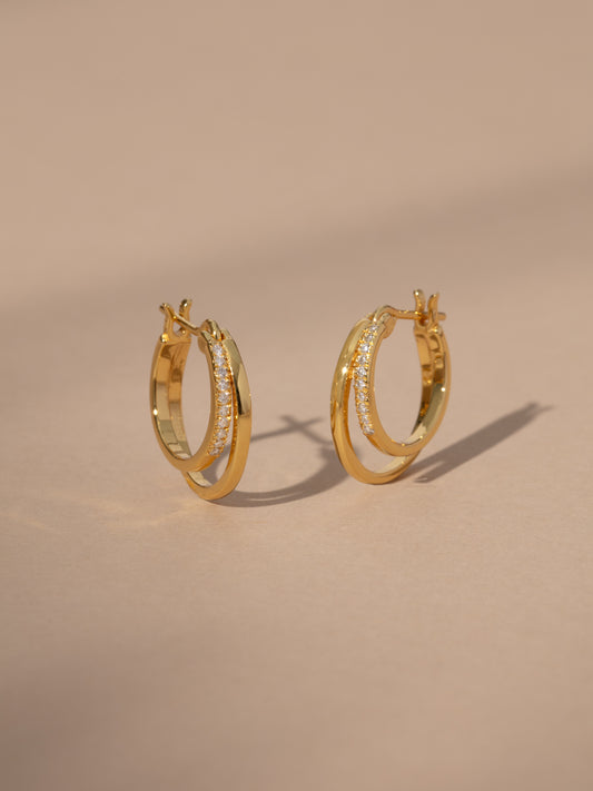 Vermeil Double Huggie Earrings | Gold Vermeil | Product Image | Uncommon James