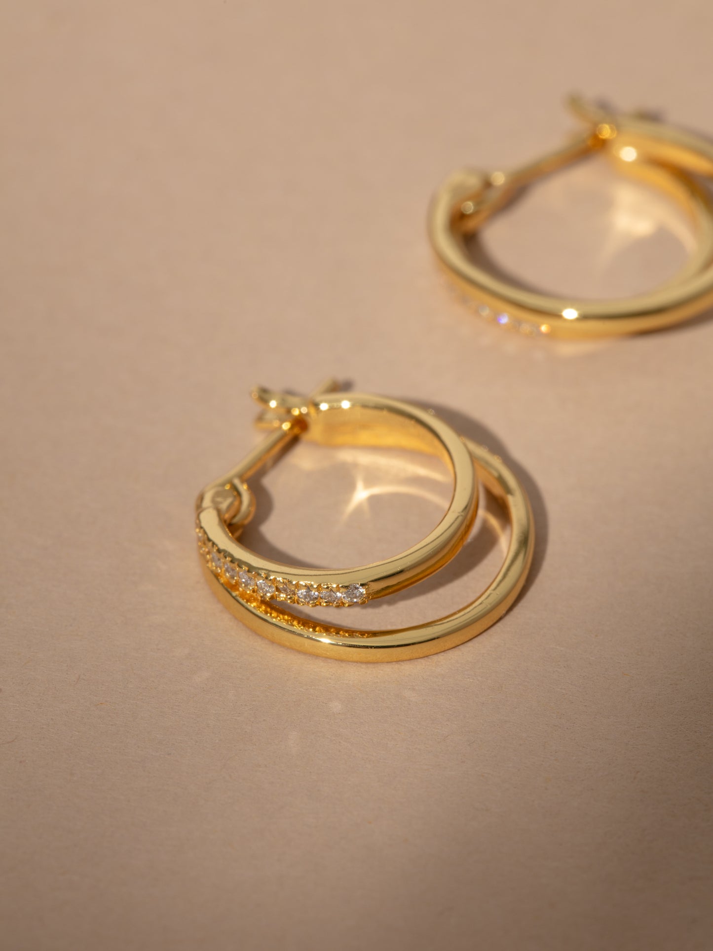 Vermeil Double Huggie Earrings | Gold Vermeil | Product Image | Uncommon James