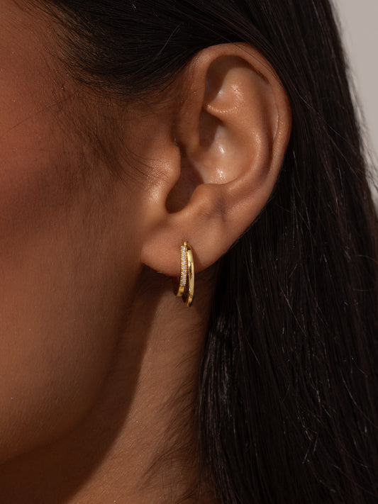 Vermeil Double Huggie Earrings | Gold Vermeil | Product Image | Uncommon James