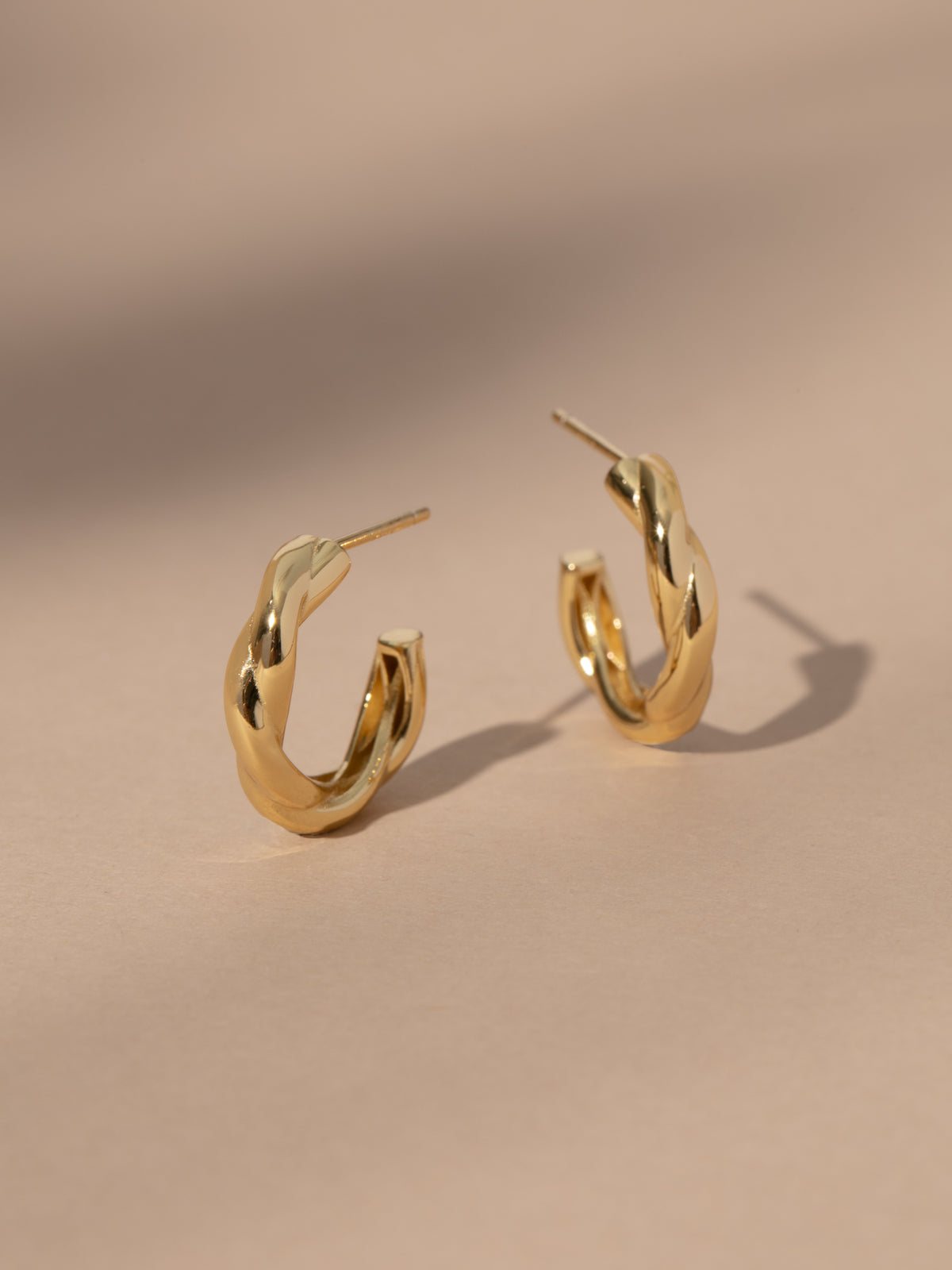18k Gold Vermeil Twisted Hoop Earrings