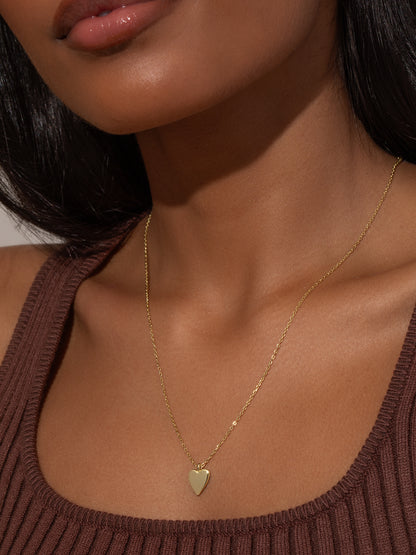 ["Vermeil Golden Heart Necklace ", " Gold Vermeil ", " Model Image ", " Uncommon James"]