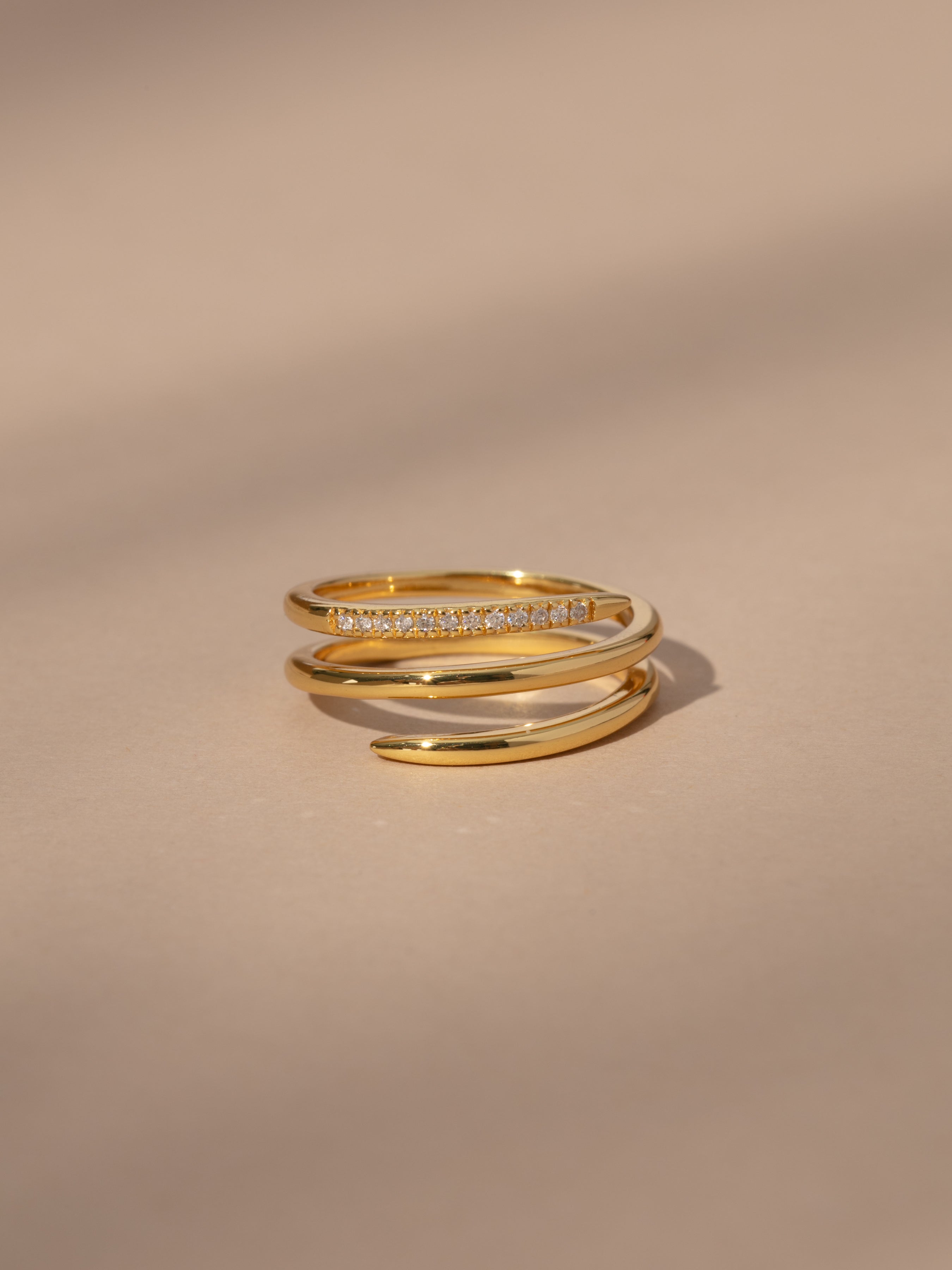 18k Gold Vermeil Minimal Glam Spiral Ring | Gold Ring | Uncommon James