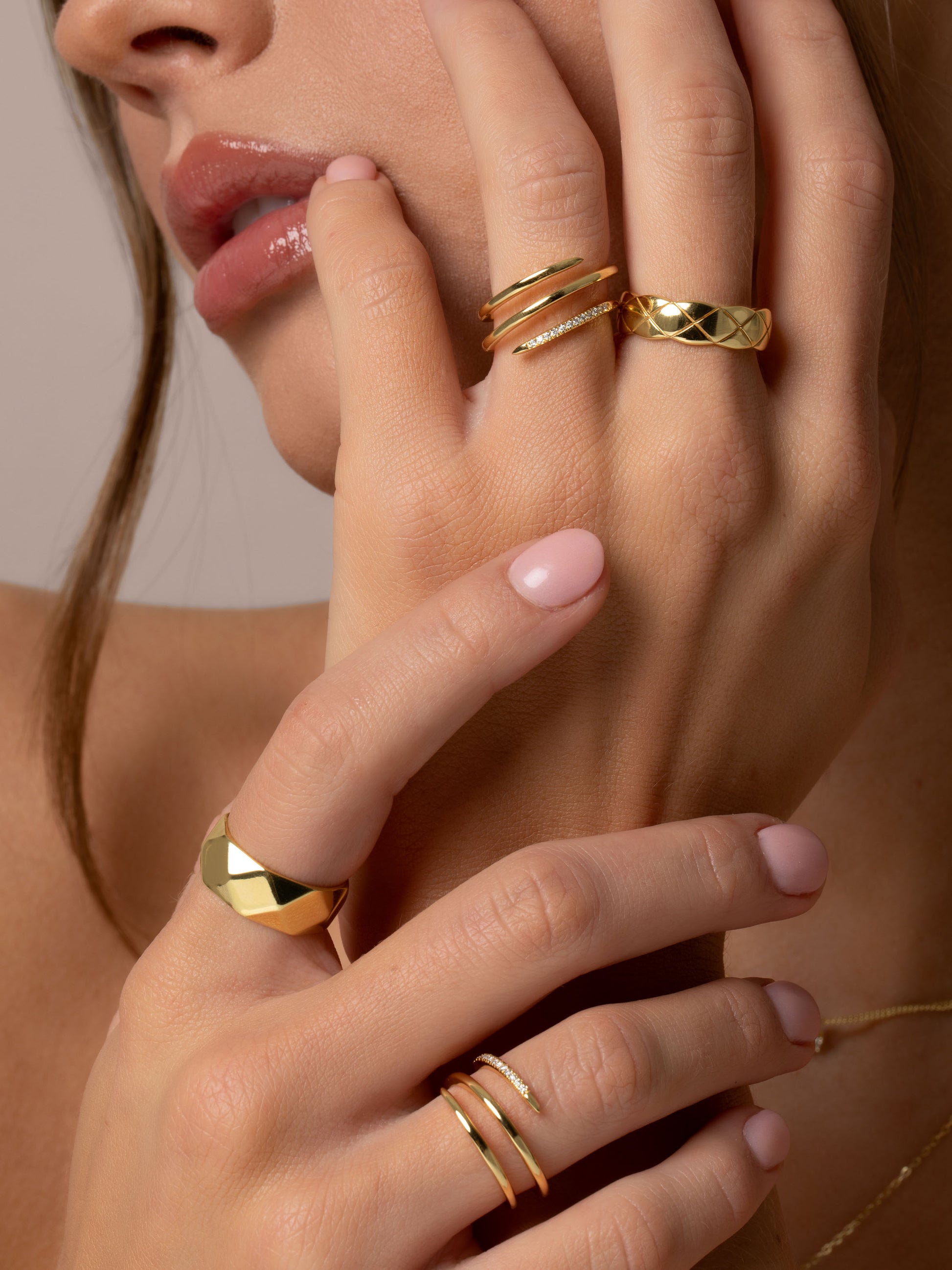 Vermeil Minimal Glam Spiral Ring | Gold Vermeil | Campaign Image | Uncommon James
