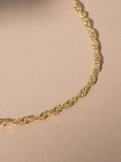 ["Vermeil Twisted Rope Chain Bracelet ", " Gold ", " Product Image ", " Uncommon James"]