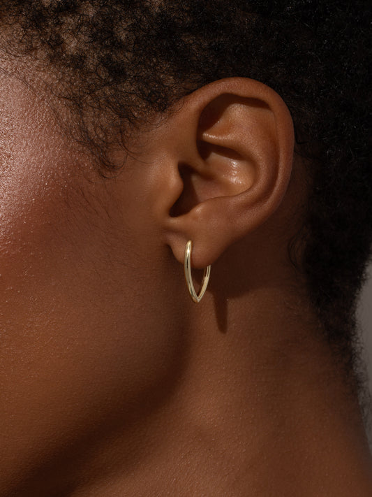 Vermeil Chic Hoop Earrings | Gold | Model Image | Uncommon James