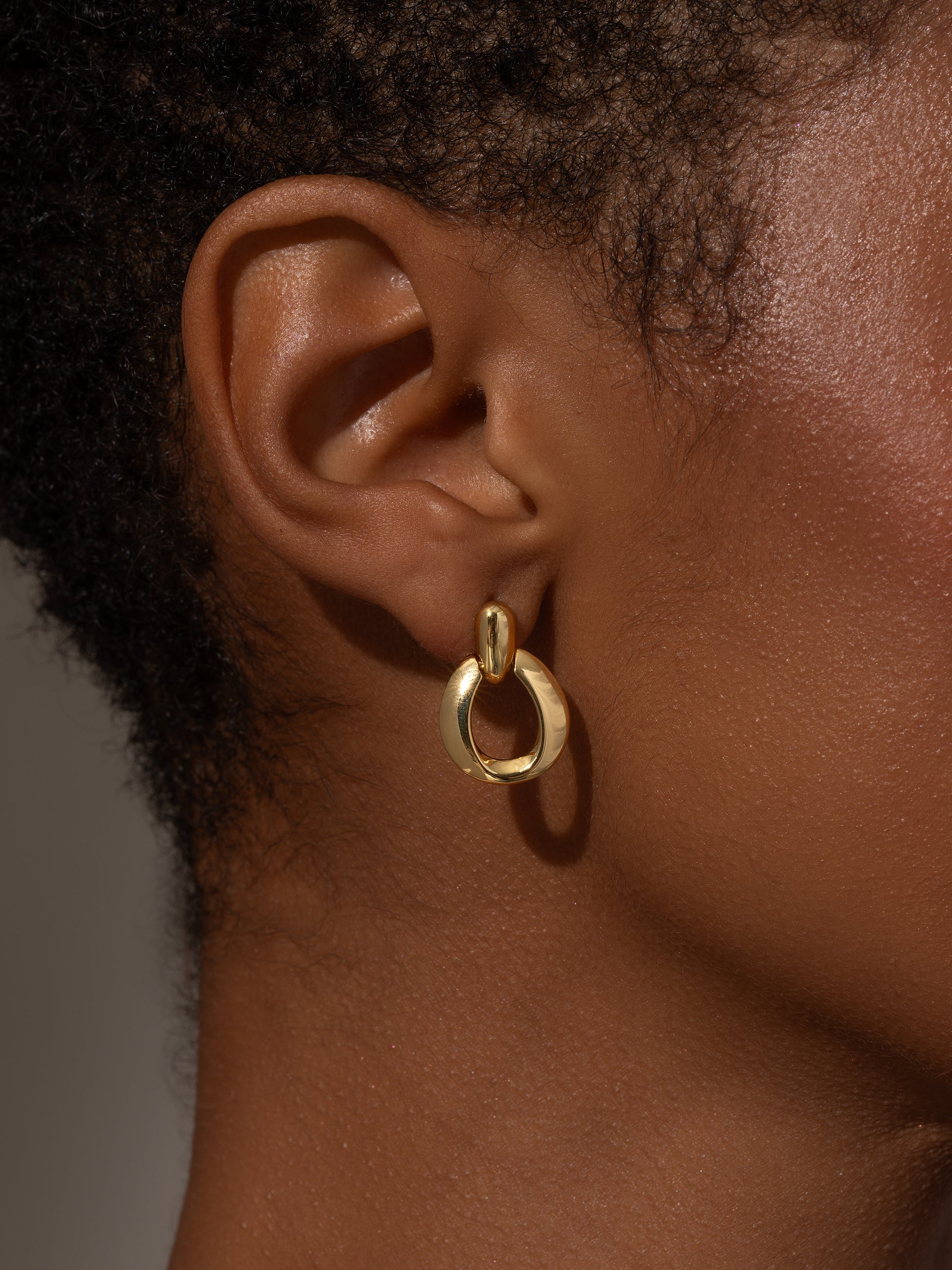 Vermeil High Class Earrings | Gold | Model Image | Uncommon James