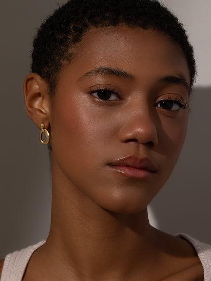 ["Vermeil High Class Earrings ", " Gold ", " Model Image ", " Uncommon James"]