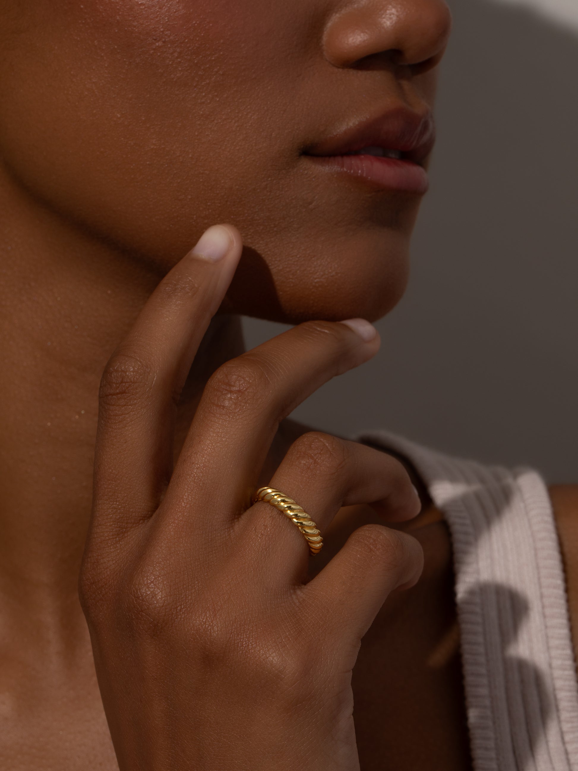 Vermeil Twisted Ring | Gold | Model Images | Uncommon James
