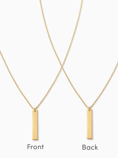 ["Vertical Bar Necklace ", " Gold ", " Lifestyle Image ", " Uncommon James"]