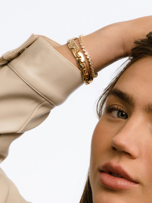 Eden Statement Chain Bracelet | Gold | Model Image | Uncommon James