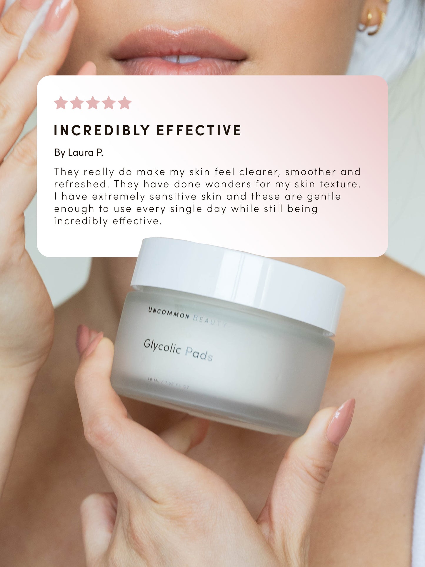 Glycolic Pads | 48 ml // 1.62 fl oz | Review Image | Uncommon Beauty