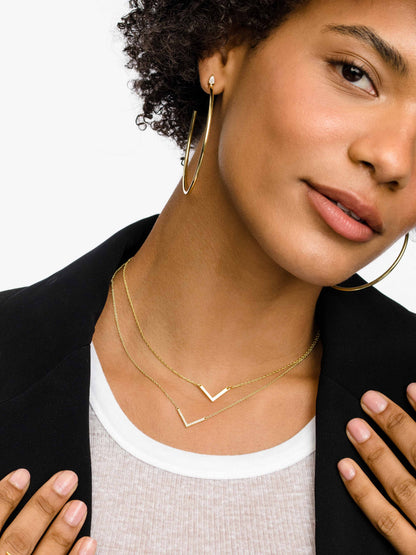 ["Double Baby V Necklace Stack"]