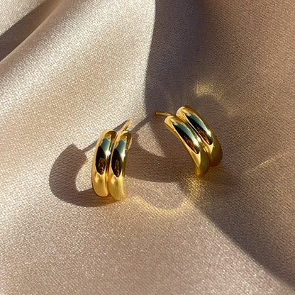 Double Vermeil Huggies Earrings | Gold Vermeil | Product Image | Uncommon James