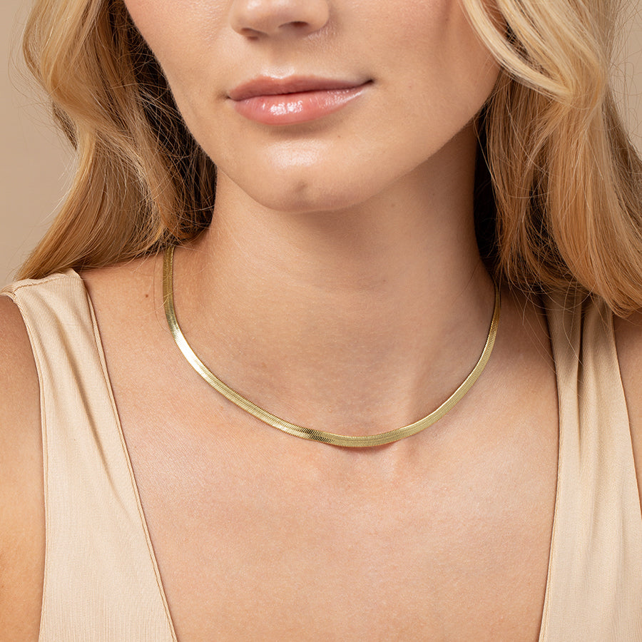 HELAS Herringbone Necklace 18k Yellow Chain Necklace – HELAS Jewelry