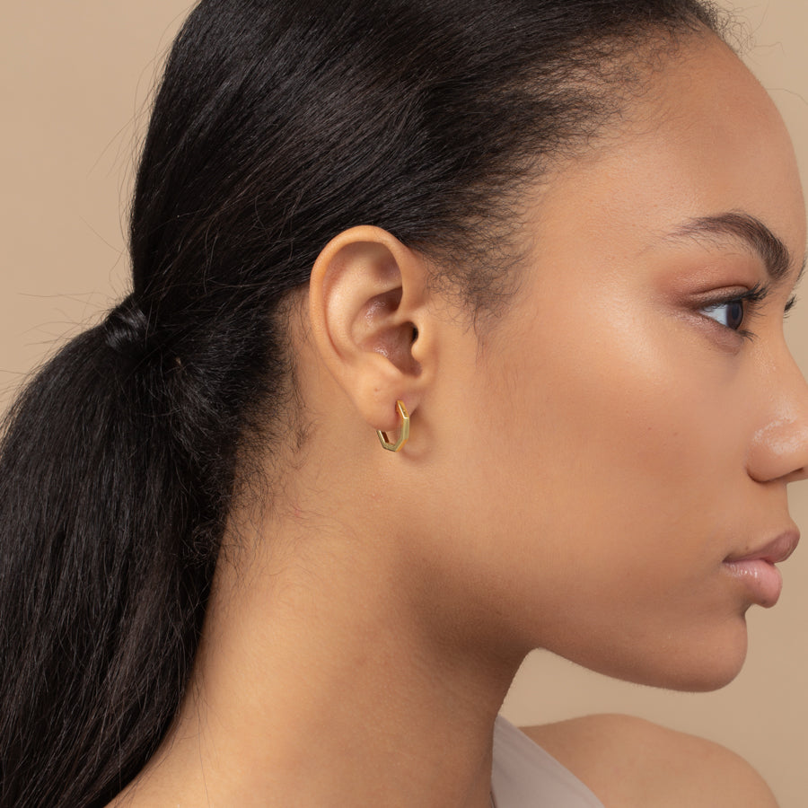 Buy Impon Small Side Earring Gold Design Stone Upper Ear Earrings Online