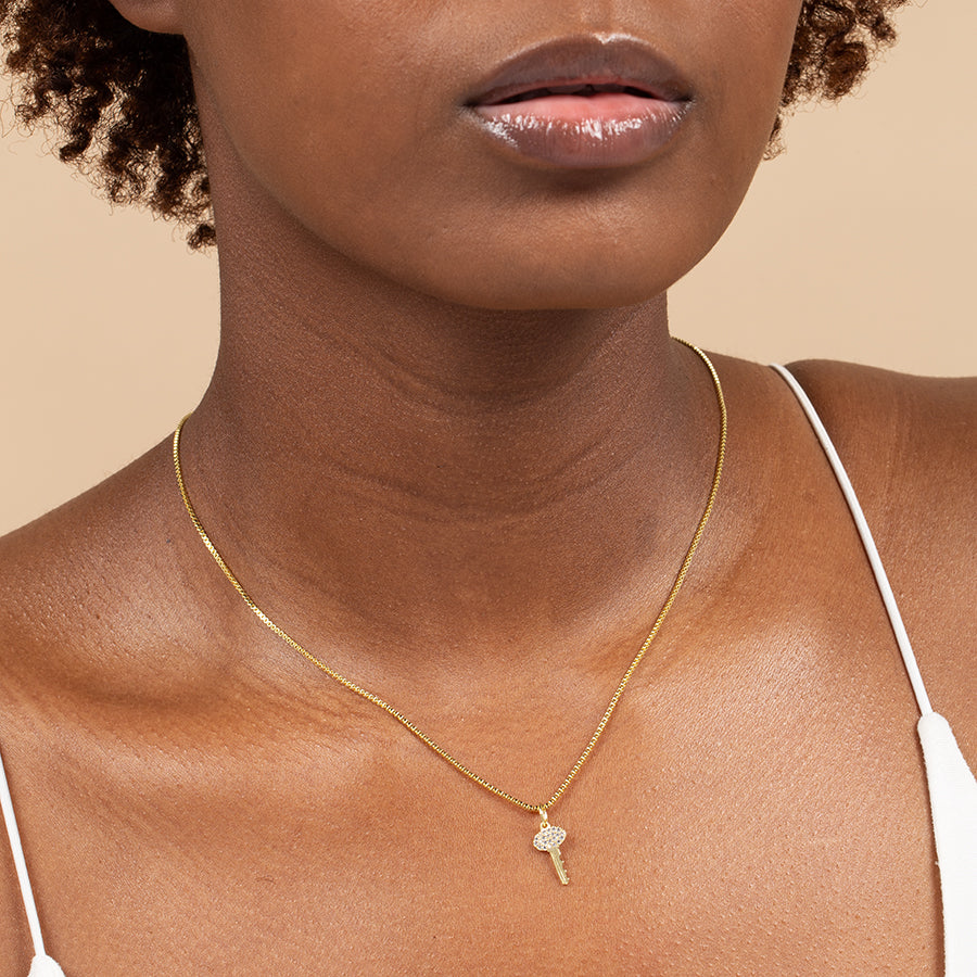 14k Gold Large Box Chain Necklace - Mina Danielle Jewelry
