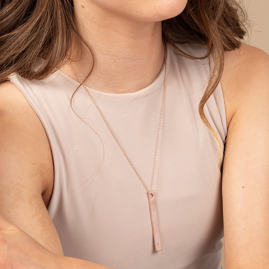 Initial Necklace | Rose Gold K | Model Image | Uncommon James
