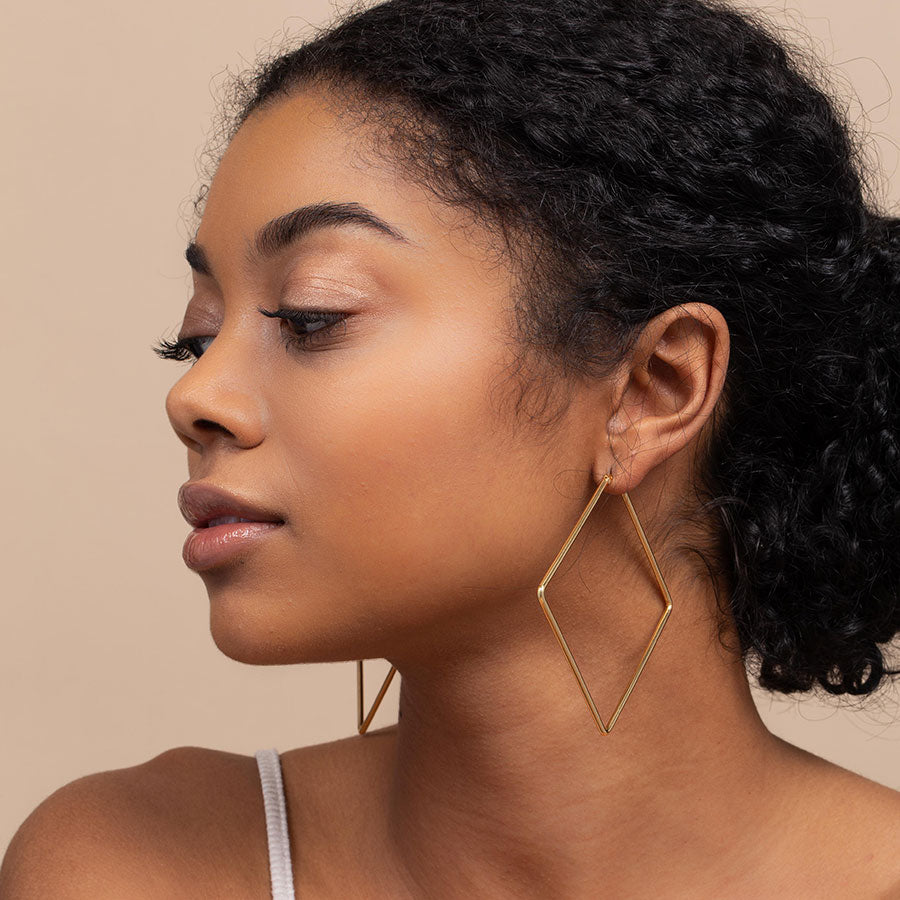 Girl Boss Geometric Hoop Earrings in Gold Uncommon James