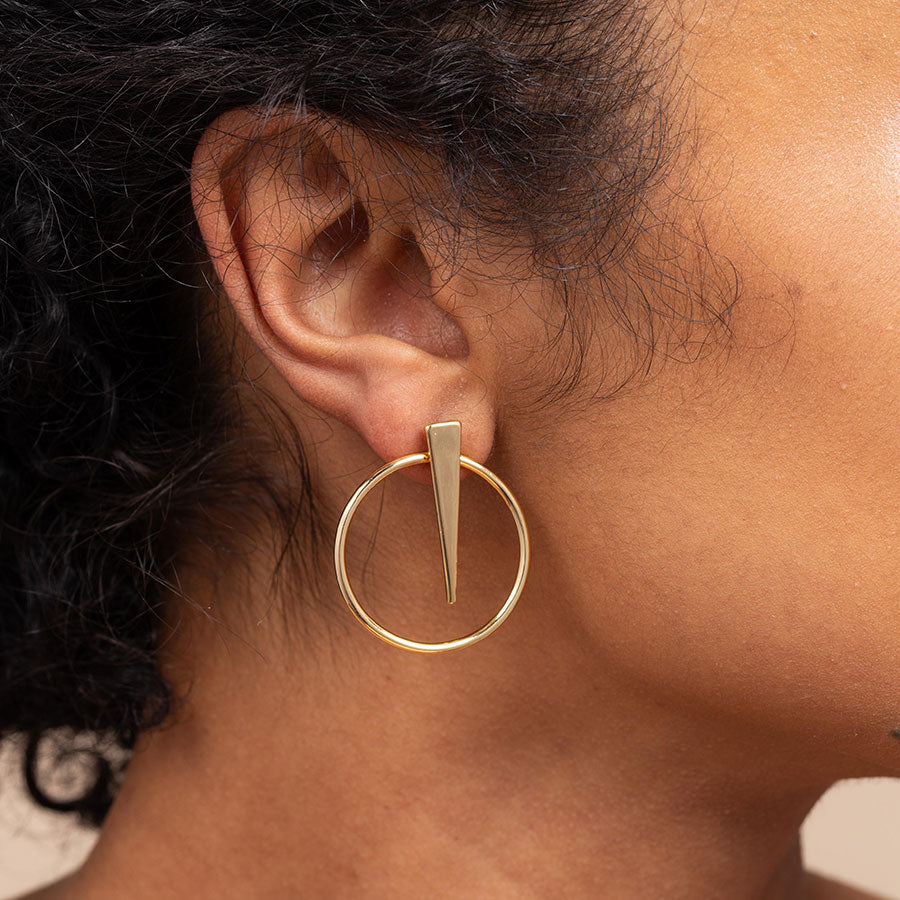 Hoop earrings sale with line through