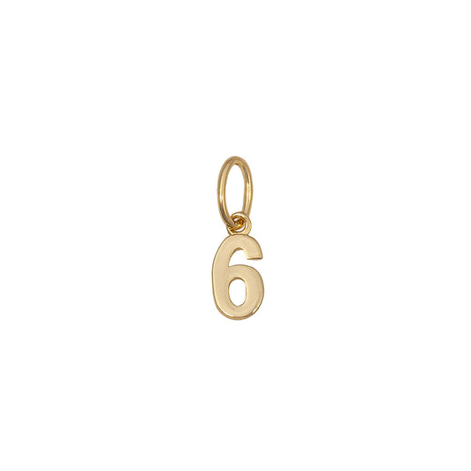 Number 6 Charm | Gold | Product Image | Uncommon James