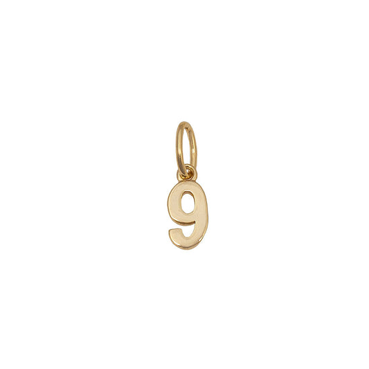 Number 9 Charm | Gold | Product Image | Uncommon James