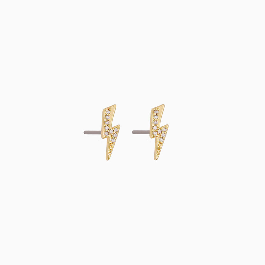Bolt Stud Earrings | Gold | Product Detail Image | Uncommon James