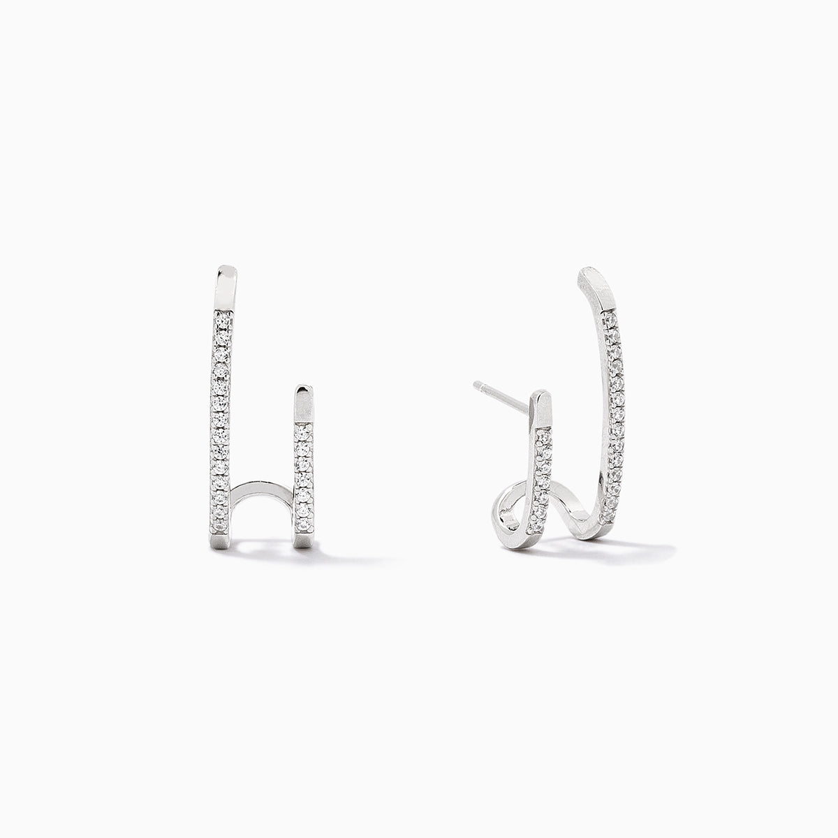 Double Vision Ear Climber | Sterling Silver Clear | Product Image | Uncommon James