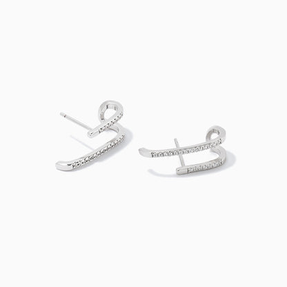 Double Vision Ear Climber | Sterling Silver Clear | Product Detail Image | Uncommon James