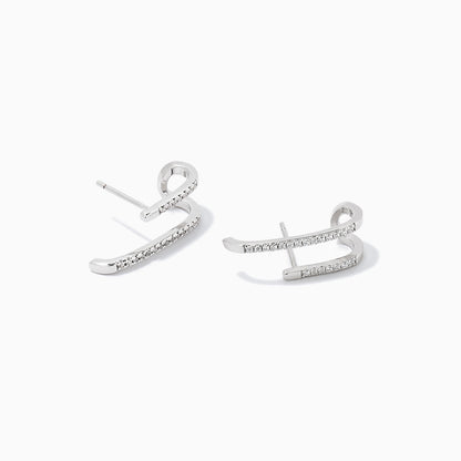 ["Double Vision Ear Climber ", " Sterling Silver Clear ", " Product Detail Image ", " Uncommon James"]