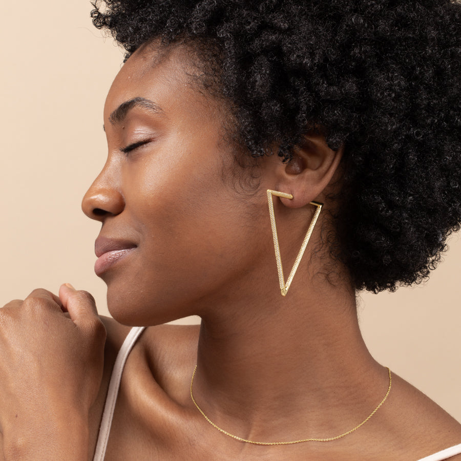 Triangle hoop outlet earrings