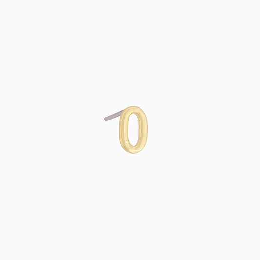 Number Zero Single Stud Earring | Gold | Product Image | Uncommon James