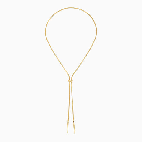 Thin Air Snake Chain Lariat Necklace in Gold