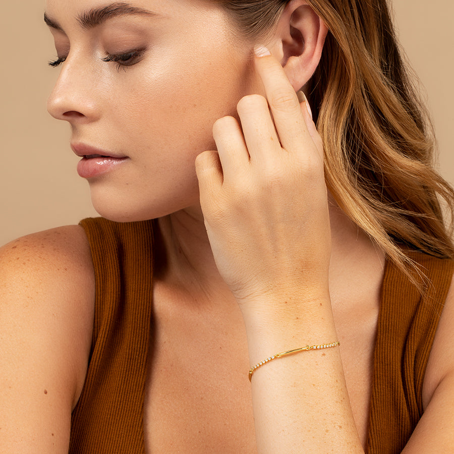 Studded Bracelet | Gold | Model Image | Uncommon James
