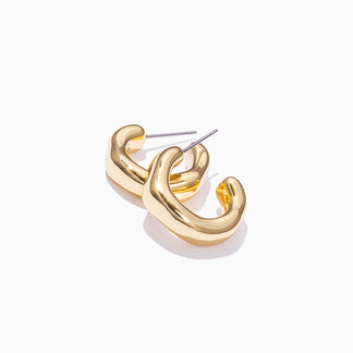 Goals Textured Hoop Earrings in Gold | Hoops + Huggies | Uncommon James