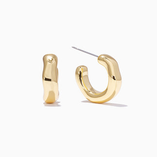 Goals Textured Hoop Earrings in Gold | Hoops + Huggies | Uncommon James