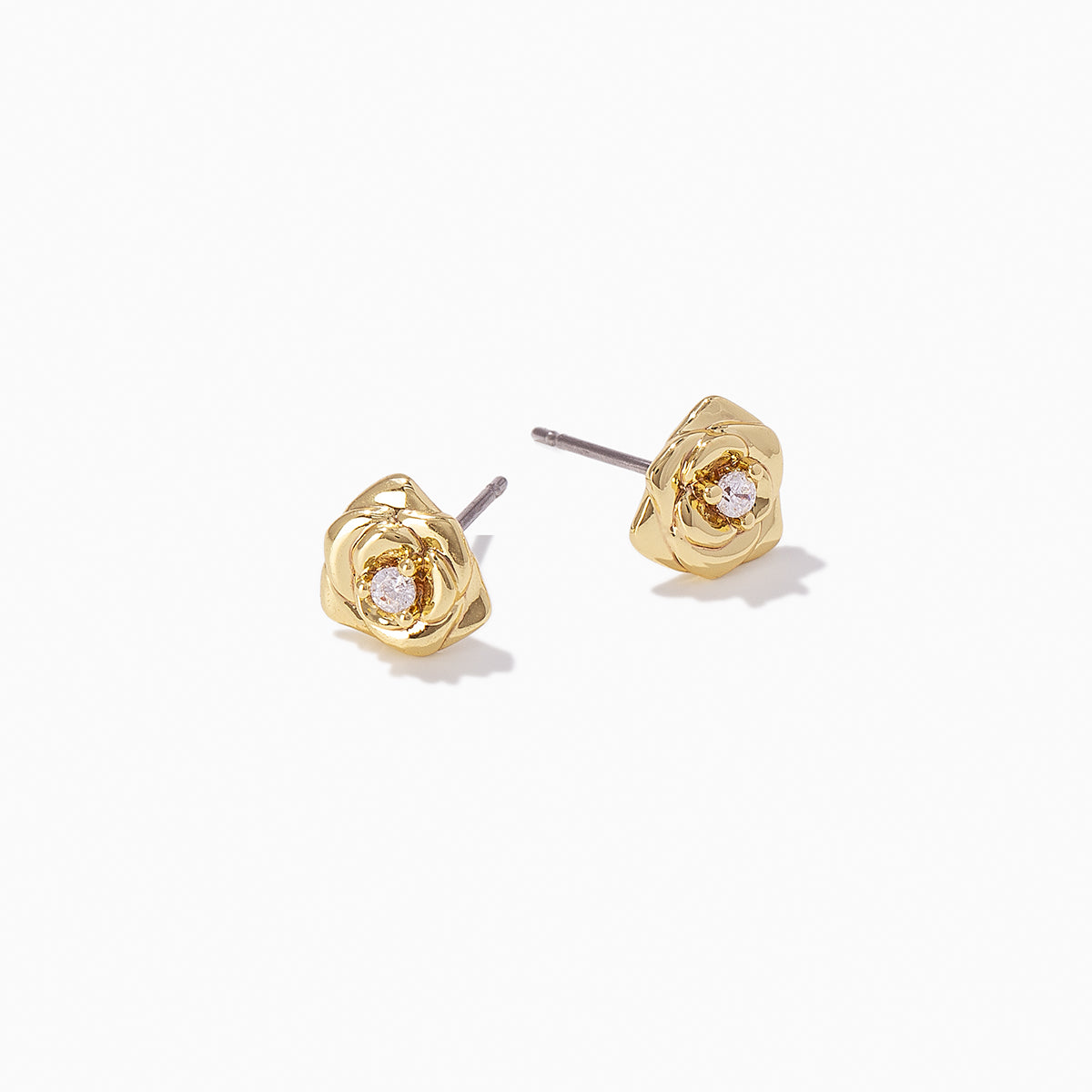 Rose Stud Earrings | Gold | Product Detail Image | Uncommon James