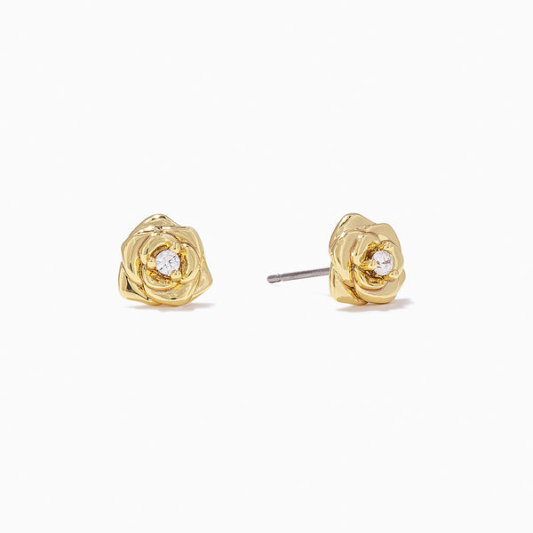 Rose Gold Plated V-Sign Stud Earrings