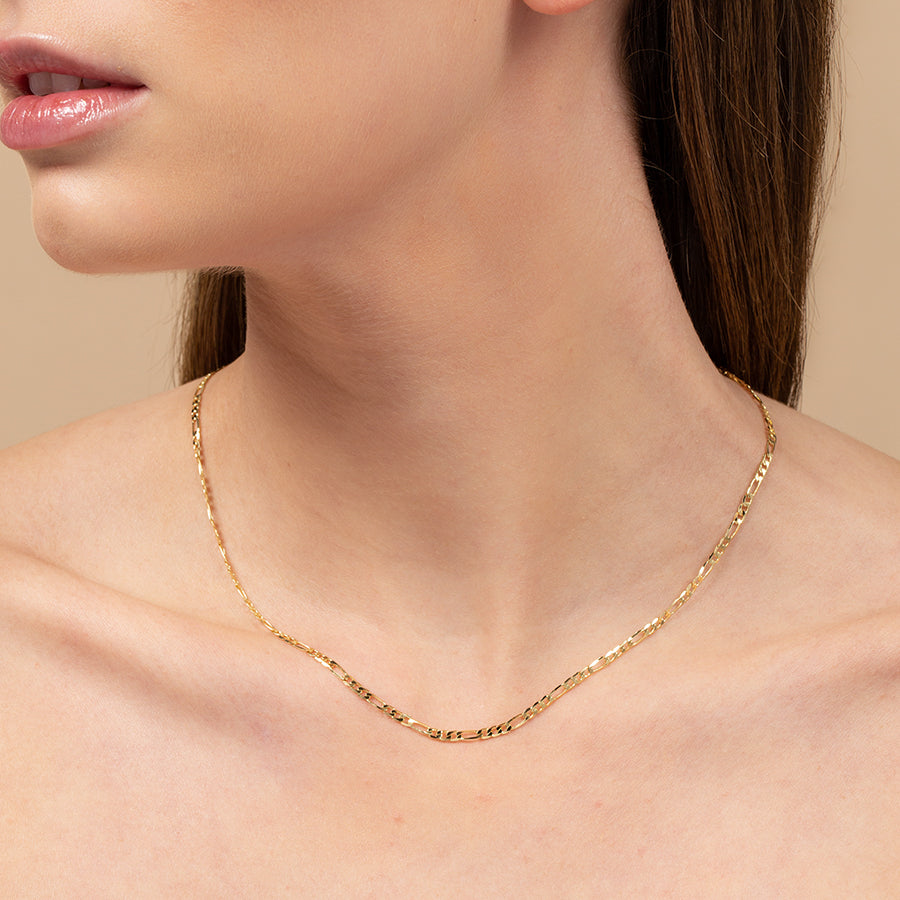 Yacht Classic Figaro Chain Necklace in Gold | Uncommon James