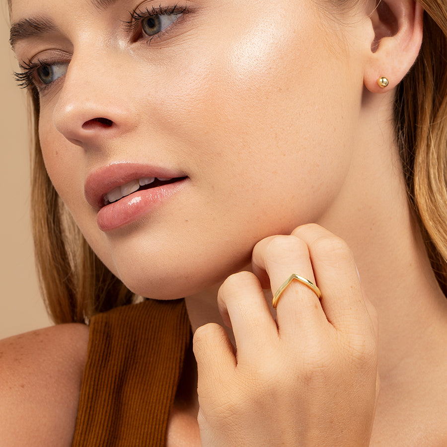 Elevated Simple Ring | Gold | Model Image | Uncommon James